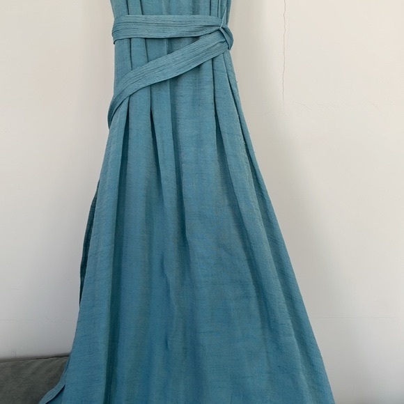 Forever 21 Maxi Dress with Tie Waist in Sea Blue, Size Small - Picture 6 of 12